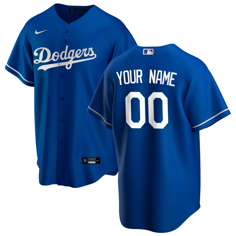 2020 MLB Men Los Angeles Dodgers Nike Royal Alternate 2020 Replica Custom Jersey 1->los angeles dodgers->MLB Jersey